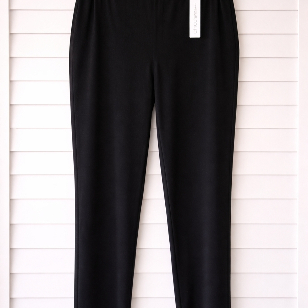 Chico’s Travelers Black Slim Dress Pants Size 1 (1X) NWT